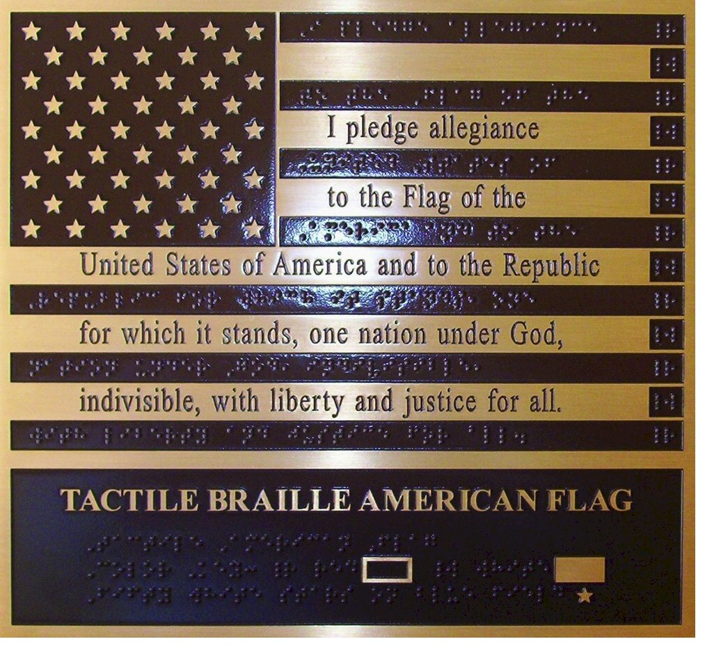 Bronze Braille American Flag
